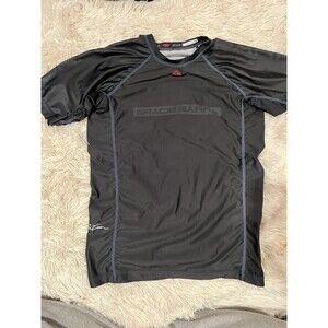 Gracie Barra Rash Guard Black Belt Shiny Compression Size Medium
